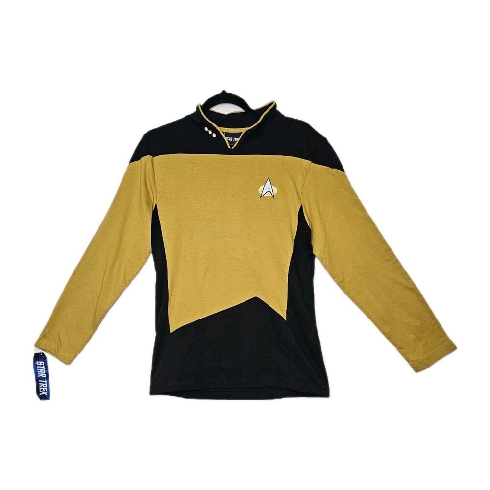 NWT Star Trek Operations Pajama Set Gold Black Long Sleeve